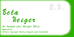 bela weiger business card